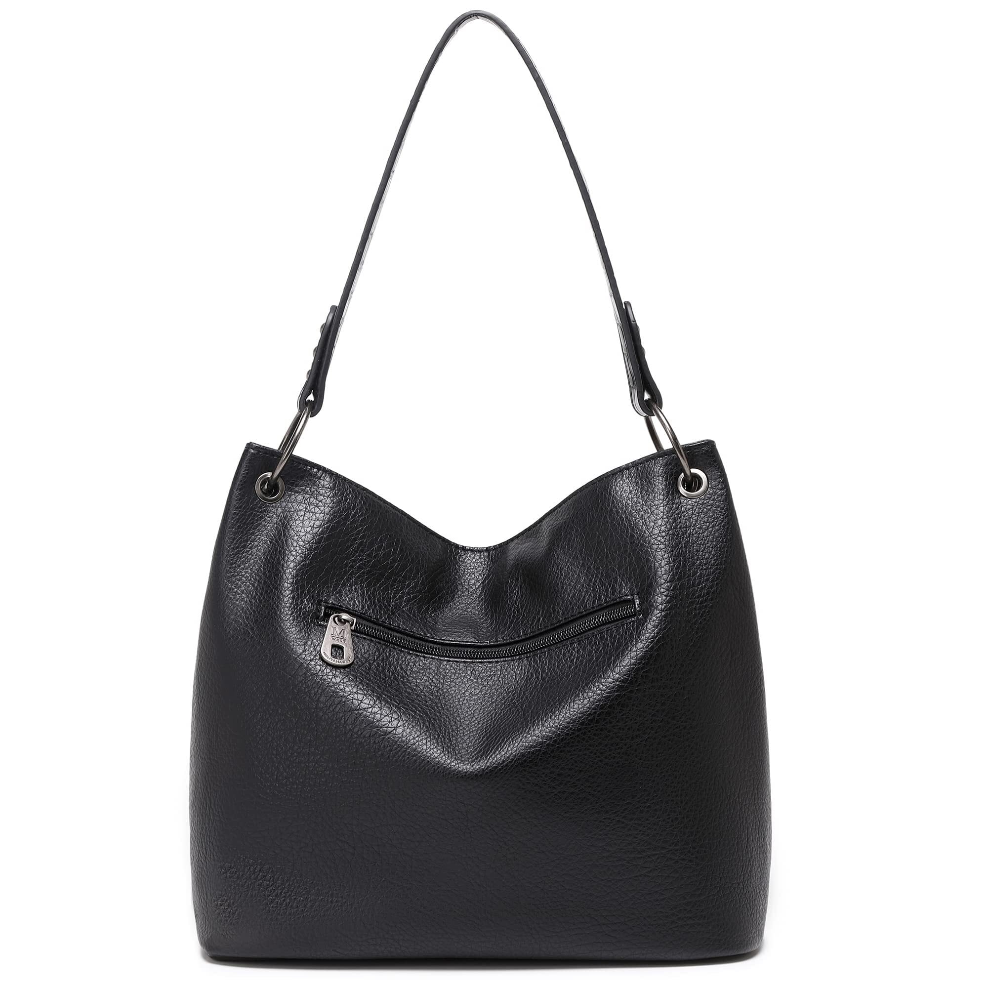 Montana West Purses for Women Hobo Shoulder Handbags with Zipper, Black