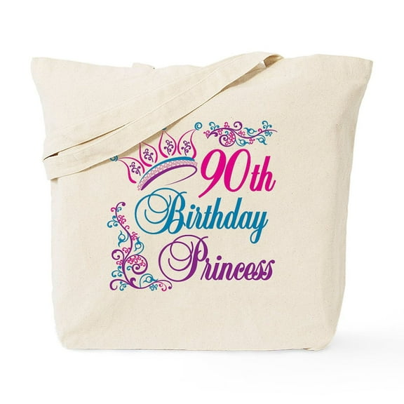 CafePress - 90Th Birthday Princess Tote Bag - Unisex Canvas Tote Bag, Beige, 1-Piece