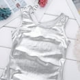 thumbnail image 4 of Zaldita Kids Girls Sparkly Dance Ballet Leotard Glitter Gymnastic Bodysuit Hollow Out Back Unitard Silver 7-8, 4 of 6