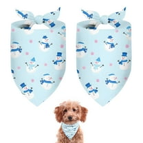 Dog Bandana 2 Pack,Light Blue Christmas Snowman Pattern Bandanas for Dogs,Cat Bandana,Small/ Large Dog Bandana 2 Size,Dog Bandanas Girl Boy