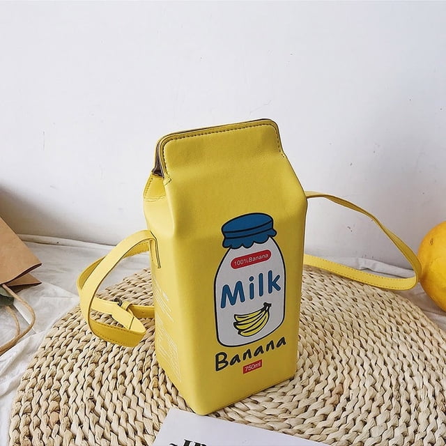 Autorización:Bolsos de hombro para mujer con estampado de dibujos animados, fruta, leche, plátano, fresa, Mini cartera para teléfono, bolsos pequeños de piel sintética, bolsos cruzados para mujer Adepaton 2031293-5