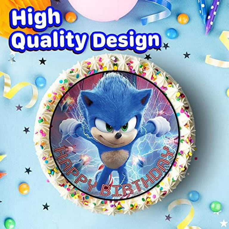7.5 Inch Edible Sonic Cake Toppers â€“ Themed Birthday Party Collection of  Edible Cake Decorations