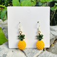 thumbnail image 6 of Gold Pineapple Fruit Earrings Dangle Drop Design Cute Food Jewelry for Women Birthday Present, 6 of 8