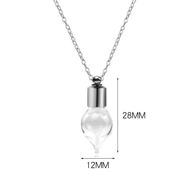 Mini collar de botella de los deseos de vidrio, colgante de botella de deriva, colgante de botella de pelo de lanugo, colgante de botella de pelo de seda torcida