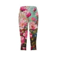 thumbnail image 5 of NSLGXD Capri Leggings for Women Floral Print Capri Pants Summer Casual Knee Length Tights 2025 Lightweight Stretchy Cropped Pants, 5 of 5