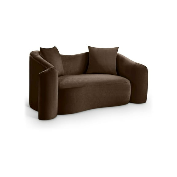 Meridian Furniture Destin Brown Velvet Loveseat