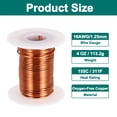 thumbnail image 2 of Uxcell Alambre Magnético 16 AWG, Alambre de Cobre Esmaltado de 16 Calibres, Alambre de Bobina Magnética de 4 oz para Transformador, Motor, Eléctrico, 155C(311F), 2 of 5