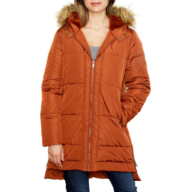 Faux Fur Lined Hooded Parka Coat, Laundry Faux Fur Lined Coat Plus Size Canada
