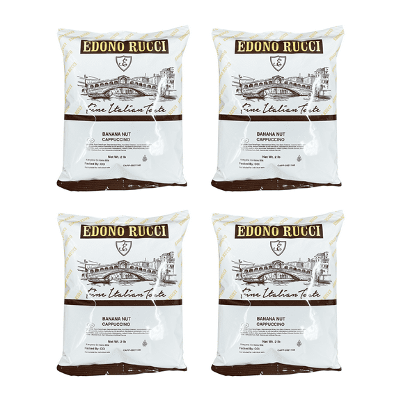 Edono Rucci Banana Nut Powdered Cappuccino Mix, 4 Bags( 2 lbs each)