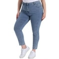 thumbnail image 4 of Jeans ajustados de mujer de talla grande Agnes Orinda, de tiro medio, elásticos, de mezclilla casual, leggings de mezclilla 2X gris azul, 4 of 6