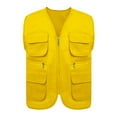 thumbnail image 5 of Toptie Adult Supermarket Volunteer Vest Travel Safari Multi-pocket Waistcoat-Yellow-XL, 5 of 9