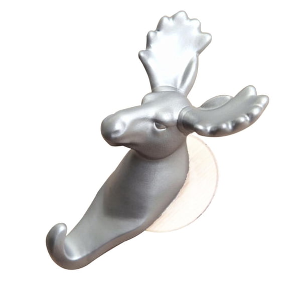 Vintage Elk Cabeza Succión Ventana Pared Fuerte Succión Pared s Percha Sombrero Ropa Escudo Colgante Ciervo pteado Sunnimix Gancho de succión para cabeza de animal