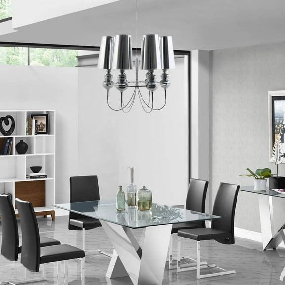 Modway Tapestry Stainless Steel Chandelier in Silver