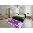thumbnail image 4 of Ahgly Company Indoor Square Patterned Dark Orchid Purple Area Rugs, 3' Square, 4 of 6