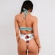 thumbnail image 3 of Mujeres Sexy Halter Criss Cross Vendaje Ruched Bikini Bottom Push Up Trajes De Baño,xl Feliz Sencillez, 3 of 5