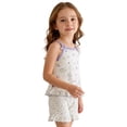 thumbnail image 4 of Krdevn Girls Floral Cami Pajama Set Bow Ruffle 2 Piece Summer Loungewear Outfit,4-5 Years, 4 of 8