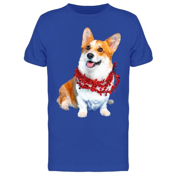 Cute Dog With Christmas Lights Tee Men's -Image by Shutterstock Men's T-shirt