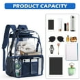 thumbnail image 5 of Clear Backpack for Women Men, Heavy Duty Transparent See Through Backpack, Waterproof Clear bookbag, Plastic Backpacks for School,Stadium Events,Travel,Festival,Work,Concert, 5 of 8