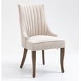 thumbnail image 2 of Set of 6 Upholstered Dining Chairs with Upholstered Strip Back, Linen Fabric Side Dining Room Chairs , Living Room Chairs for Home Kitchen Dining Room Resturant (Cream), 2 of 8