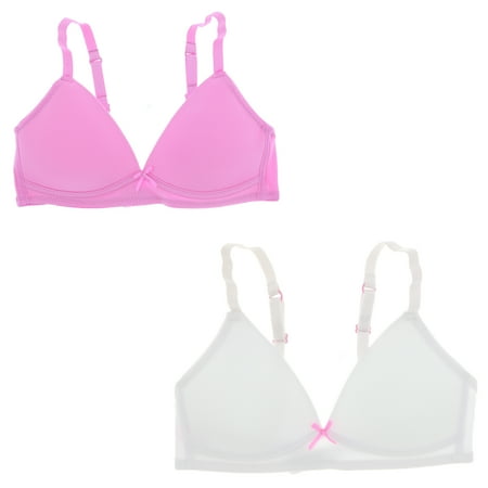 

XOXO Girl s Lightly Cupped Training Bra 2 Pack - Bubblegum Pink & White - 32A