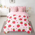 thumbnail image 3 of Homewish Strawberries 7-Piece Twin Bedding Sets,Cute Polka Dot Bedding Comforter Set,Red Pink Sheet Sets For Girl Kids,Breathable Home Decor Reversible, 3 of 9