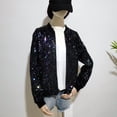 thumbnail image 6 of BOOMILK Women Shiny Sequin Jacket Plus Size Varsity Jackets Long Sleeve Zip Up Party Bomber Coat, 6 of 8