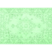 Ahgly Company Indoor Rectangle Persian Emerald Green Traditional Area Rugs, 5' x 7'