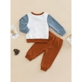 thumbnail image 4 of Bagilaanoe 2Pcs Toddler Baby Boy Long Pants Set Long Sleeve Sweatshirt Pullover Tops+ Trousers 6M 12M 18M 24M 3T Fall Casual Sweatsuit, 4 of 9