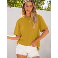thumbnail image 6 of ANRABESS Womens Oversized T Shirts for Women Short Sleeve Summer Tops Crew Neck Loose Fit Casual Basic Tees Shirts Trendy Fashion Clothes Ginger X-Large, 6 of 10