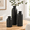 Black, variant on Sage Green Ceramic Vase Set of 3 Boho Modern Farmhouse Tabletop Decor