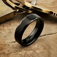 thumbnail image 2 of Tungsten Carbide 6mm Geometric Multi Faceted Band Black Plated Finish Ring Size 8.5, 2 of 4
