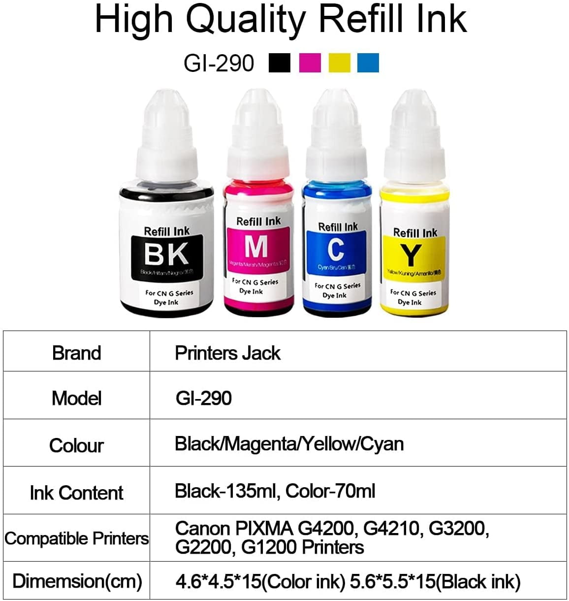 Printers Jack 340ML Sublimation Ink for EcoTank inkjet Printers,3/Pack ,  (B,C,M)