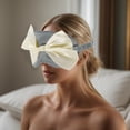 thumbnail image 6 of 1 Pc Gray Elastic Bow Sleep Mask Soft Eye Shade Cover for Light for Travel, 6 of 6