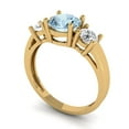thumbnail image 2 of Three-Stone Engagement Ring for Women - 1.5ct Natural Aquamarine in 14K Yellow Gold Promise Ring, 2 of 6