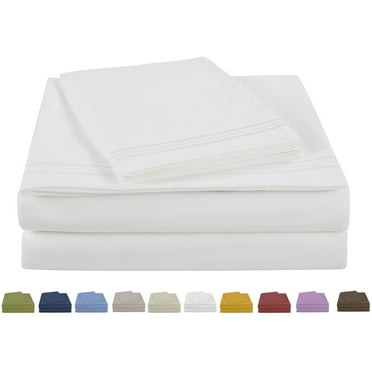 NC Home Bed Sheet Set, Ultra soft microfiber, 3 Pieces, Twin Sheet Sets ,Bright White