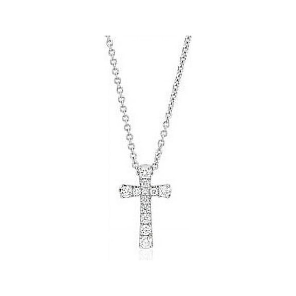 1.50 Ct VS1 Unique Round Natural Diamond Cross Pendant Necklace in Solid 14K White Gold for Women With 18 inches chain