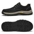 thumbnail image 3 of Men's Waterproof Leather Low-Top Hiking Shoes Casual Lace Up Non-Slip Wear-Resistant Thick-Soled Outdoor Walking Sneakers Moccasin Work Shoes, 3 of 6