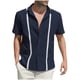 thumbnail image 2 of pstuiky Camisas de manga corta para hombre, Camisa informal de manga corta con botones y cuello redondo a la moda para hombre camisas casuales para hombre l, 2 of 7
