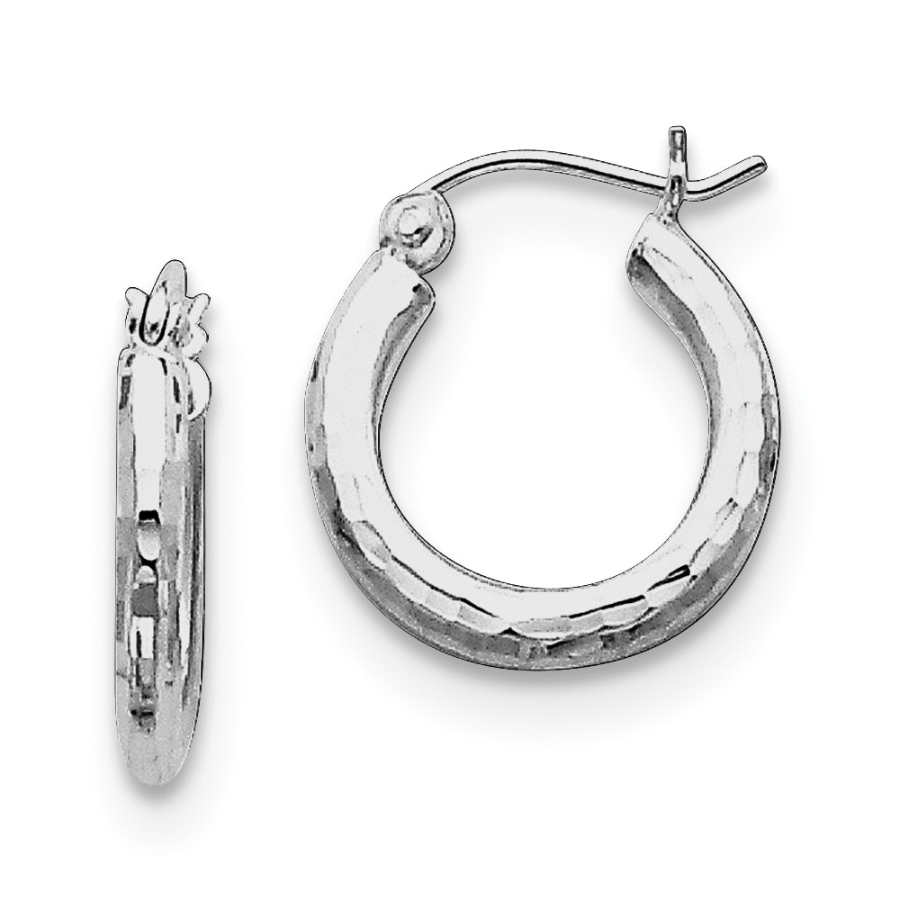 925 Sterling Silver Hollow Polished Hinged post Rhodiumplated 2.25