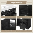 thumbnail image 3 of 36" Bathroom Vanity with Ceramic Sink, Modern Bathroom Storage Cabinet with 4 Drawers and 1 Soft Closing Door, Freestanding Bathroom Vanities, Solid Wood Frame, Black, 3 of 7