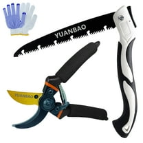 YUANBAO Professional Garden Pruning Kit GS-12, 8.5" Ultra Sharp Bypass Pruning Shear, 10" Long Blade Folding Saw, Garden Clipper, Garden Pruner, Gardening Scissor