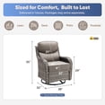 thumbnail image 2 of Giantfurnni Luxury Outdoor Swivel Rocker Patio Chair with 6-Inch Thick Cushion, High Back Wicker Patio Rocking Glider, Ideal for Porch, Deck, Yard, Grey Wicker Grey Cushions, 2 of 11