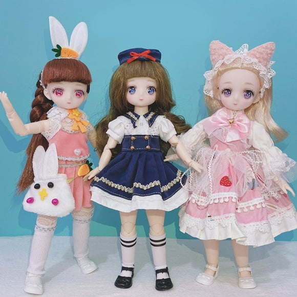 BJD Doll Lovely Collectible Comfortable to Touch Two-dimensional Comic Face BJD Doll Girl Toy Birthday Gifts