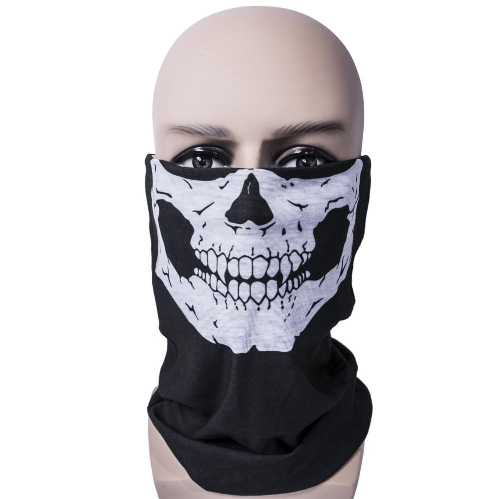 888-2PC MIRKOO Motorcycle Skull Outdoor Tube Face Mask for Riding Hiking Fishing Men Women 