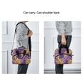 thumbnail image 6 of Lunch Bag Portable Crossbody Meal Bag Cooler Bag Insulated Lunch Bag Food Bag Handheld & Crossbody Design Super Cool Purple Leaf, 6 of 6