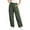Green, variant on Womens Multi Side Cargo Pocket Wide Leg Jogger Pants Adjustable Drawstring Elastic High Waist Convertible Cuffed Ankle Soft Wrinkle Resistant Woven Fabric Loose Fit Trousers