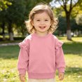 thumbnail image 2 of zuwimk Girls Long Sleeve T Shirts Kids Crewneck Fall Winter Tops Basic Tees(6-12 Months,Pink), 2 of 6