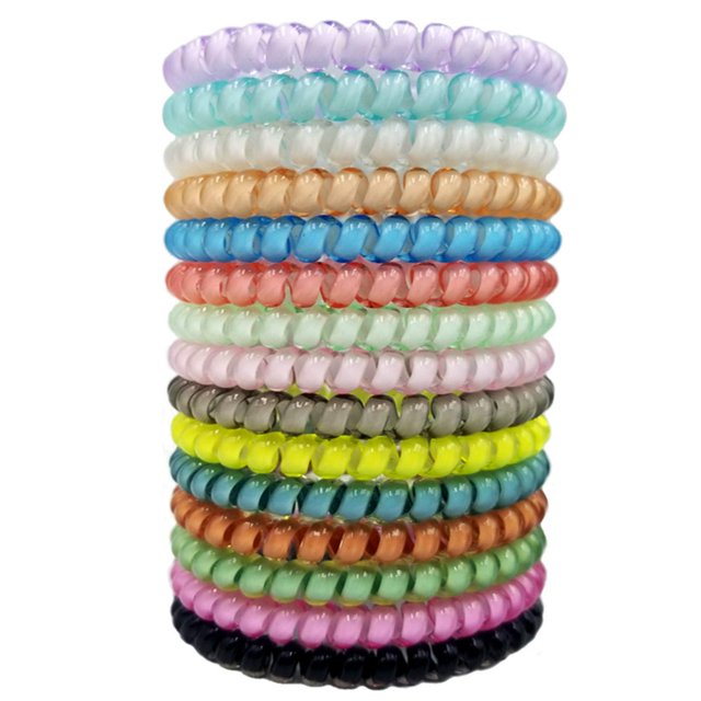 Hodooly 15 Piezas Gomas para el Cabello en Espiral Gomas para el Cabello en Espiral de Color Caramelo Gomas para el Cabello en Espiral Pequeñas Multicolor Gomas para el Cabello en Espiral sin Arrugas