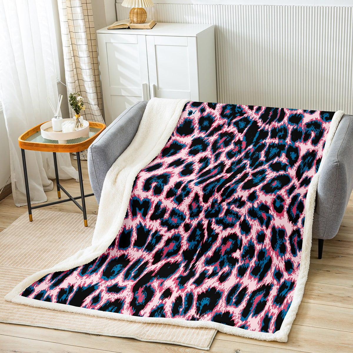 Pink cheetah print blanket sale