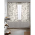 thumbnail image 3 of Gray Paisley Floral Curtains 63 Inch Length, Sheer Curtains for Bedroom Living Room Window Farmhouse Spring Summer Flowers Rod Pocket Voile Drapes Kitchen Curtains Small Half Window 42"x63" 2 Panels, 3 of 6